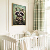 Bosboomkorren voor Baby-regenval | Raccoon Wall Pr Poster