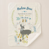 Bosboomkwekerij deer Leaf Floral Pattern Birth Sta Sherpa Deken (Voorkant)