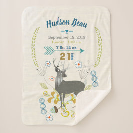 Bosboomkwekerij deer Leaf Floral Pattern Birth Sta Sherpa Deken
