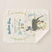 Bosboomkwekerij deer Leaf Floral Pattern Birth Sta Sherpa Deken (Voorkant (horizontaal))