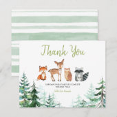 Bosbos Baby shower Bedankkaart (Voorkant / Achterkant)