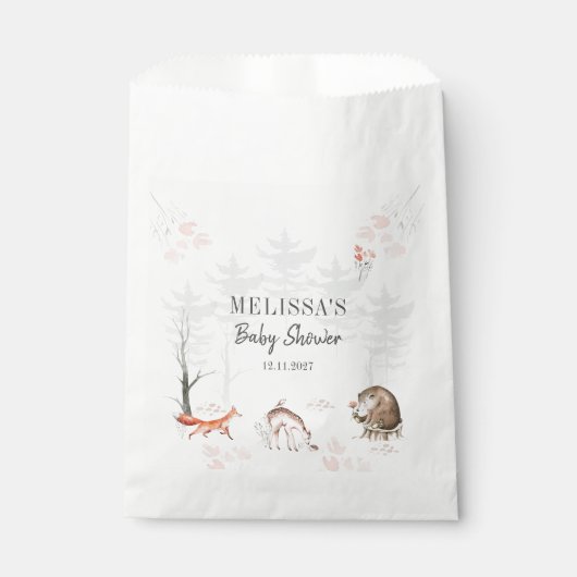 Bosbos Baby shower Bedankzakje (Voorkant)
