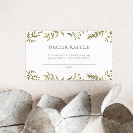 Bosbos Baby shower Diaper Raffle Informatiekaartje