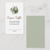 Bosbos Baby shower Diaper Raffle Ticket Informatiekaartje (Voorkant / Achterkant)