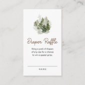 Bosbos Baby shower Diaper Raffle Ticket Informatiekaartje (Voorkant)