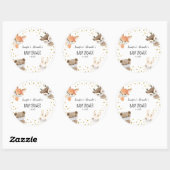 Bosbos Baby shower Ronde Sticker (Vel)