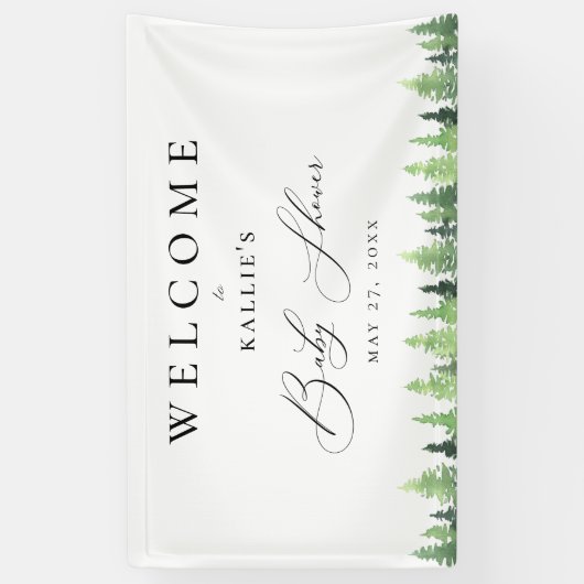 Bosbos Baby shower Spandoek (Verticaal)