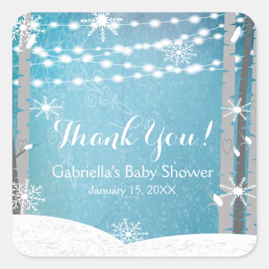 Bosbos Berken Baby shower Stickers (Voorkant)