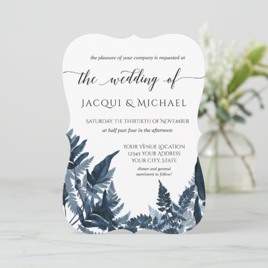 Bosbos Blauwe Waterverf Bond Kaart (Staand voorkant)