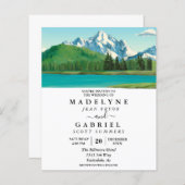 Bosbos buitenshuis Waterverf bruiloft in het meer (Voorkant / Achterkant)