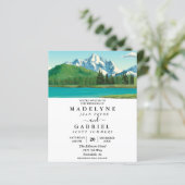 Bosbos buitenshuis Waterverf bruiloft in het meer (Staand voorkant)