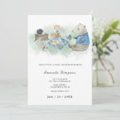 Bosbos - Dierenpicknick - Baby shower Kaart (Staand voorkant)