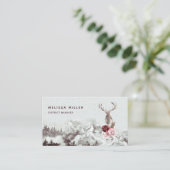Bosbos Floral Stag Rustic Visitekaartje (Staand voorkant)