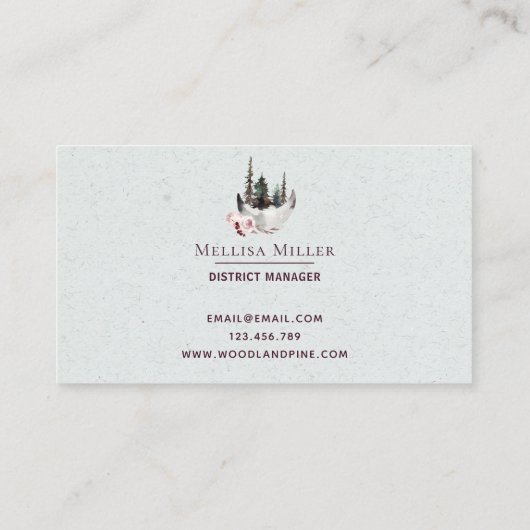 Bosbos Floral Stag Rustic Visitekaartje (Achterkant)