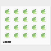 Bosbos groene varens bosvarens bladeren ronde sticker (Vel)