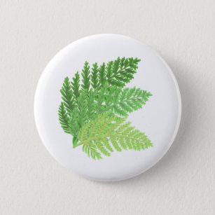 Bosbos groene varens bosvarens ronde button 5,7 cm
