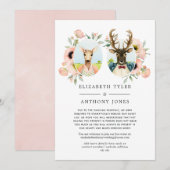 Bosbos Herten Bruiloft Gereduceerde Gastlijst Aankondiging (Voorkant / Achterkant)