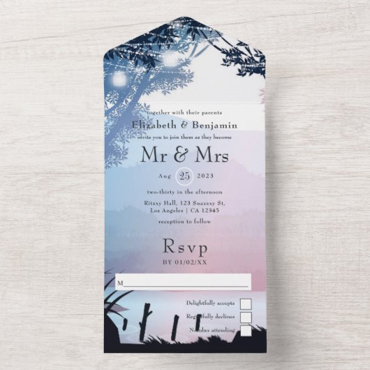 Bosbos in het meer van het bos in één uitnodiging (Binnen)