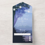 Bosbos Mason Jars Wedding Lake Woodland All In One Uitnodiging (Binnen)