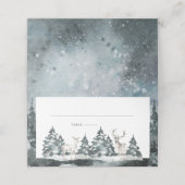 Bosbos met Deer Place Card Plaatskaartje (Buitenkant ongevouwen)