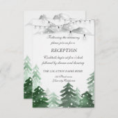 Bosbos, String Light, Wedding Reception Kaart (Voorkant / Achterkant)