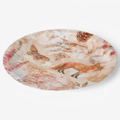 Bosbos Wildlife Fox Deer Autumn Papieren Bordje (Gekanteld)