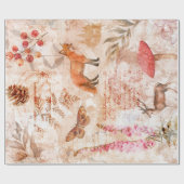 Bosbos Wildlife Fox Deer ontkoppeling Cadeaupapier (Vlak)