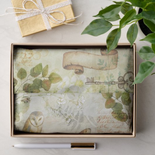 Bosbos Wildlife Owl Butterfly Decoupage Tissuepapier (Geschenk)