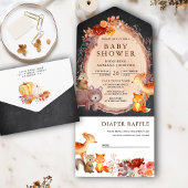 Bosbossen Baby shower Chalkboard All In One Uitnodiging