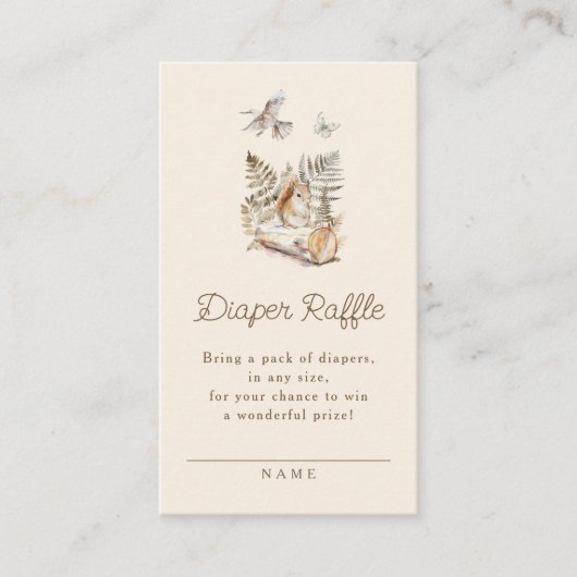 Bosbossen Baby shower Diaper Raffle Informatiekaartje (Voorkant)