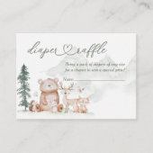 Bosbossen Baby shower Diaper Raffle Informatiekaartje (Voorkant)