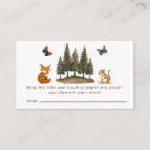 Bosbossen Baby shower Diaper Raffle Informatiekaartje (Voorkant)