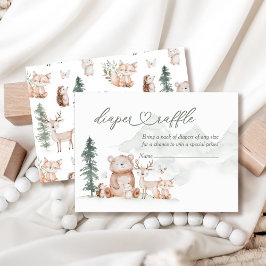 Bosbossen Baby shower Diaper Raffle Informatiekaartje