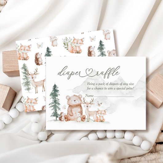 Bosbossen Baby shower Diaper Raffle Informatiekaartje