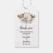 Bosbossen Baby shower Favor Cadeaulabel (Voorkant)