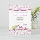 Bosbossen Baby shower GIRL Invite Kaart (Staand voorkant)