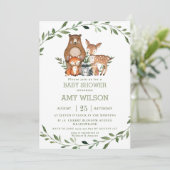 Bosbossen Baby shower Greenery Kaart (Staand voorkant)