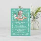 Bosbossen Baby shower Invitation Kaart (Staand voorkant)