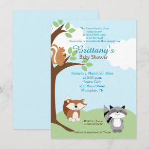 Bosbossen Baby shower Invitation Kaart