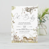 Bosbossen Baby shower Invitation Kaart (Staand voorkant)