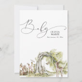 Bosbossen Baby shower Invitation Kaart (Achterkant)