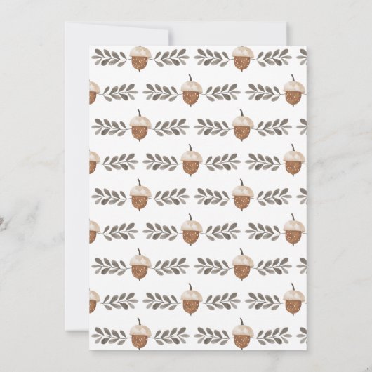 Bosbossen Baby shower Invitation Kaart (Achterkant)