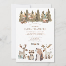 Bosbossen Baby shower Invitation Kaart