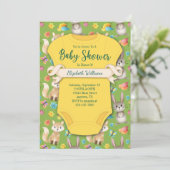 Bosbossen Baby shower Invitation Kaart (Staand voorkant)