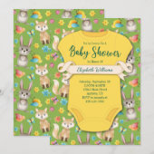 Bosbossen Baby shower Invitation Kaart (Voorkant / Achterkant)