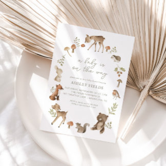 Bosbossen Baby shower Invitation Kaart