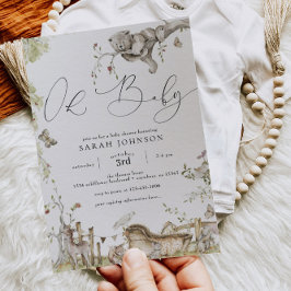 Bosbossen Baby shower Invitation Kaart