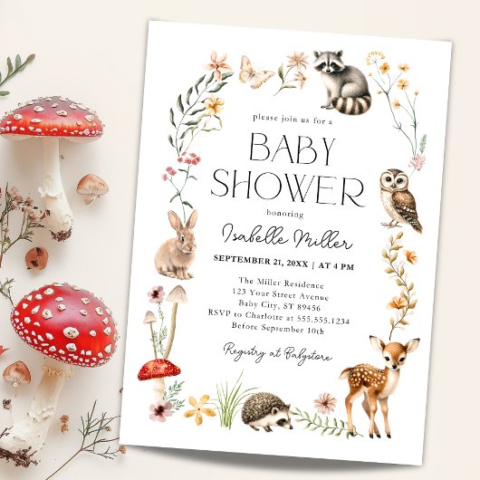 Bosbossen Baby shower Invitation Kaart