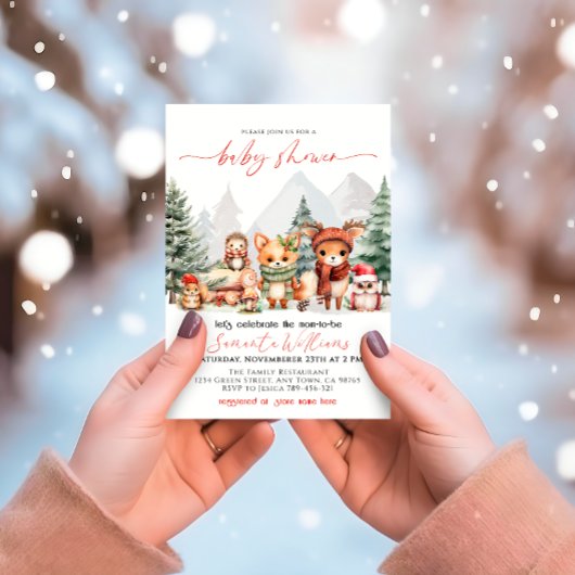 Bosbossen Baby shower Invitation Kaart