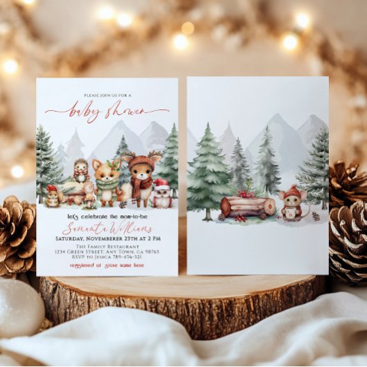 Bosbossen Baby shower Invitation Kaart